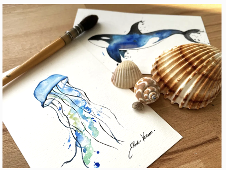 Atelier aquarelle Animaux marins